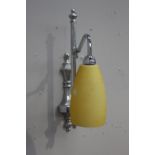 Chrome will light with yellow shade {45 cm H x 10 cm W x 40 cm D}.