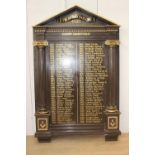Thoresby Lodge 4920 Past Masters 1927 - 1998 Masonic display board {194 cm H x 123 cm W x 12 cm D}.
