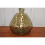 Amber glass onion shaped vase {48 cm H x 50 cm Dia.}.