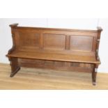 19th C. Oak pew in the gothic style {99 cm H x 1678 cm W x 42 cm D}