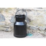 Black painted milk churn {40 cm H x 23 cm Dia}