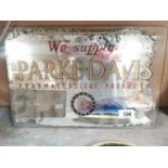 We Supply Parke- Davis Pharmaceutical Products advertising mirror {30 cm H x 45 cm W}.