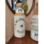 N. McLoone & Co. Derry stoneware ginger beer bottle {20 cm H x 8 cm Dia.}.