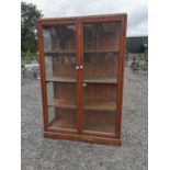 Early 20th C. painted pine shop cabinet {190 cm H x 128 cm W x 49 cm D}.