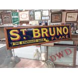 St Bruno The Standard Dark Flake framed enamel advertising sign {49 cm H x 32 cm W}