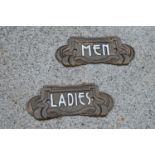 Art nouveau style Ladies and Men plaques {8 cm H x 20 cm W}