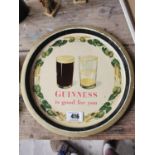 Guinness is Good For You tin plate advertising drinks tray {32 cm Dia.}.