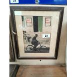 Will's Woodbine cigarettes framed advertising print {34 cm H x 29 cm W}.