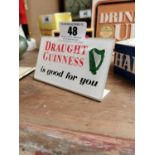 Draught Guinness is Good for You Perspex advertising shelf sign {8 cm H x 13 cm W x 3 cm D}.