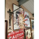 Tin plate double sided hanging sun sign {57 cm H x 53 cm W}.