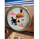 My Goodness My Guinness Toucan tin plate advertising drinks tray {27 cm Dia.}.