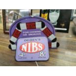 Rare Ogden's Nibs cardboard advertising counter stand {14 cm H x 20 cm W}.