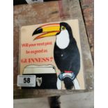 Will your next pint be as good as a Guinness Perspex advertising sign {15 cm H x 16 cm W}.