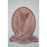 Bronzed metal 'Eire' wall plaque {53 cm H x 41 cm W}