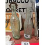 Two glass mineral bottles - Cantrell & Cochrane and The Erne, Clones {Approx.. 23 cm H}.