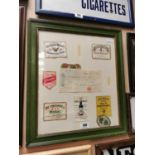 Montague of Whiskey and Beer labels {59 cm H x 52 cm W}.