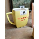 Gordons Gin ceramic advertising water jug {13 cm H x 15 cm W x 9 cm D}.