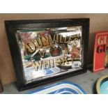 Victorian Dunville's Whiskey bottled in bond framed advertising mirror {30 cm H x 38 cm W}.