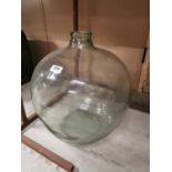 Early 20th C. glass carboy bottle {50 cm H x 42 cm Dia.}.