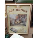 Adkin's Nut Brown- The extra quality tobacco framed advertising show card {68 cm H x 50 cm W}.