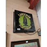 Sandman Port electric light up advertising clock {42 cm H x 42 cm W}.
