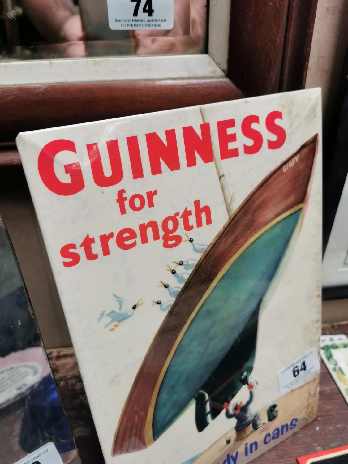 Rare Guinness is For Strength - So handy in cans celluloid advertising show card {30 cm H x 20 cm - Image 3 of 3