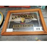 Guinness Extra Stout framed advertising mirror {21 cm H x 27 cm W}.