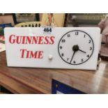Guinness Time Perspex advertising clock {14 cm H x 30 cm W }.