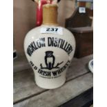 Wicklow Distillery Old Irish Whiskey stoneware flagon {21 cm H x 12 cm Dia.}.