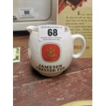 Jameson Crested 10 Arklow Pottery advertising water jug {10 cm H x 13 cm W x 10 cm D}.