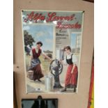 Unusual German tin plate advertising sign {59 cm H x 39 cm W}.