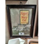 Player's Navy cut framed advertising print {29 cm H x 22 cm W}.