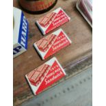 Three Fry's advertising display chocolate bars {5 cm H x 9 cm W}.