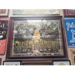 Cowan's No. 4 Old Irish Whiskey Belfast framed advertising mirror {112 cm H x 130 cm W}.