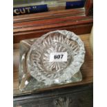 Two cut glass ash trays.