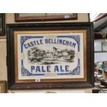 Castle Bellingham Pale Ale framed advertising print {68 cm H c 87 cm W}.