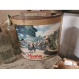 Hats by Moores of England advertising hat box {29 cm H x 34 cm W x 30 cm D}.