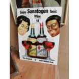 Sanatogen tonic wine advertising show card.