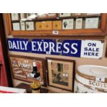Daily Express On Sale Here enamel advertising sign {15 cm H x 102 cm W}.