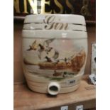 Gin ceramic barrel {29 cm H x 26 cm W}.