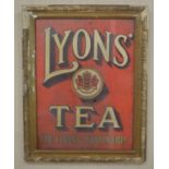 Lyons Tea advertising card in original frame {59 cm H x 46 cm W}