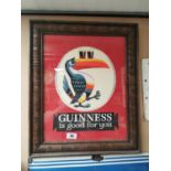 Guinness Is Good For You Toucan framed advertising print {62 cm H x 49 cm W}.