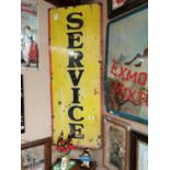 Service enamel advertising sign {132 cm H x 51 cm W}.