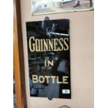 Guinness in Bottle slate advertising sign {51 cm H x 28 cm W}.