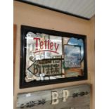 Tetley With The Old Fashion flavour pictorial framed advertising mirror {64 cm H x 89 cm W}.