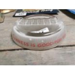 Guinness Is Good For You glass advertising ashtray {14 cm Dia.}.