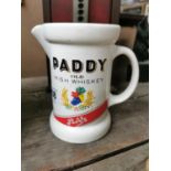 Paddy Old Irish ceramic whiskey advertising water jug {16 cm H x 12 cm W}.