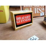 Draught Guinness Perspex advertising counter light {8 cm H x 11 cm W x 5 cm D}.