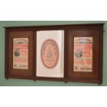O'Connell's Dublin Ale advertising mirror in mahogany frame {73 cm H x 135 cm W}