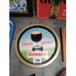 Thirst Prize! Guinness tin plate advertising drinks tray {27 cm Dia.}.